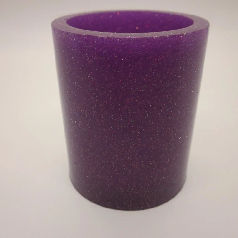 Very Small Purple Pen Holder / Small Make Up Brush Holder / Room / Desk Decor